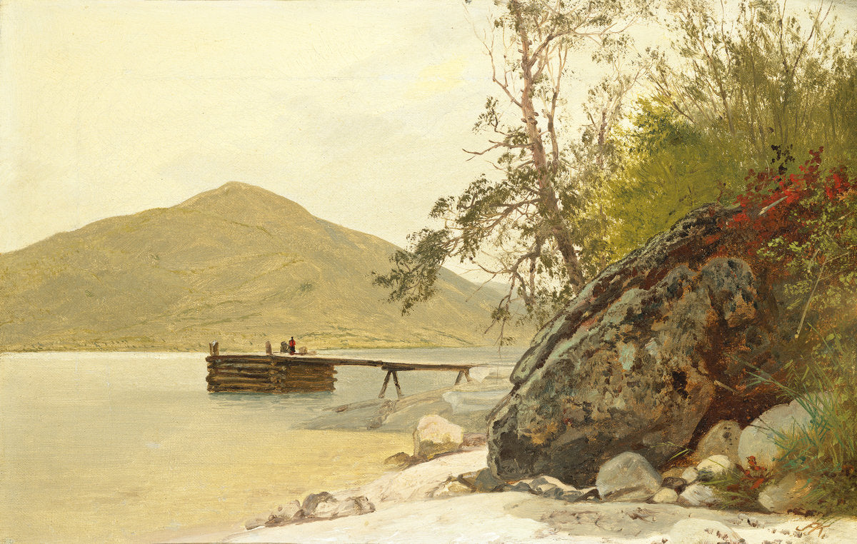 Landing at Sabbath Day Point by John Frederick Kensett (American, 1816 - 1872), 16X12"(A3)Poster Print