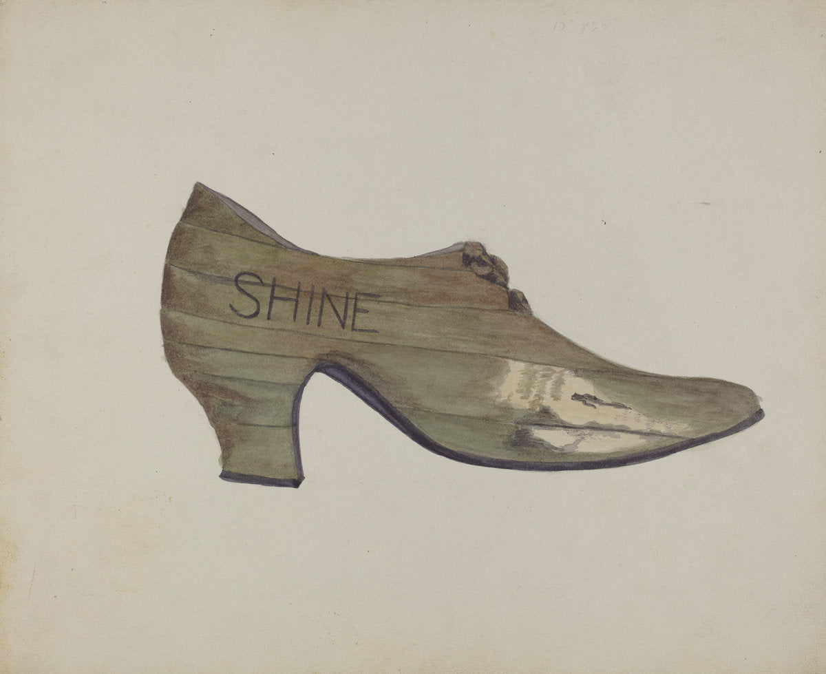 Shoe Shop Sign by Alfred Denghausen (American, active c. 1935), 16X12"(A3)Poster Print