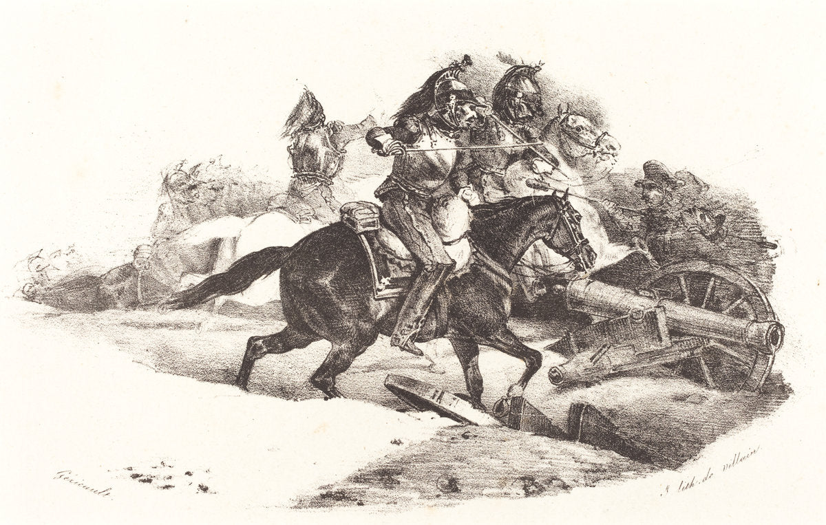 Cuirassiers Charging by Théodore Gericault (French, 1791 - 1824), 16X12"(A3)Poster Print