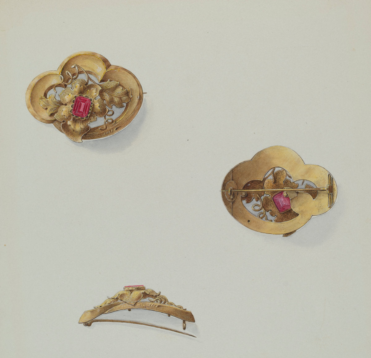 Brooch by John H. Tercuzzi (American, active c. 1935), 16X12"(A3)Poster Print
