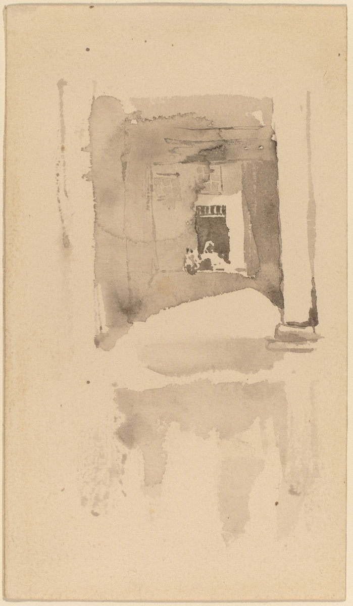 A Doorway in Ajaccio by James McNeill Whistler (American, 1834 - 1903), 16X12"(A3)Poster Print