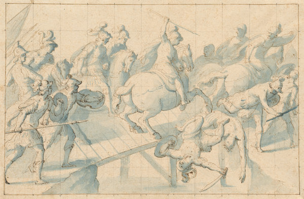 A Battle on a Bridge by Giovanni Balducci (Italian, c. 1560 - 1631 or after), 16X12"(A3)Poster Print