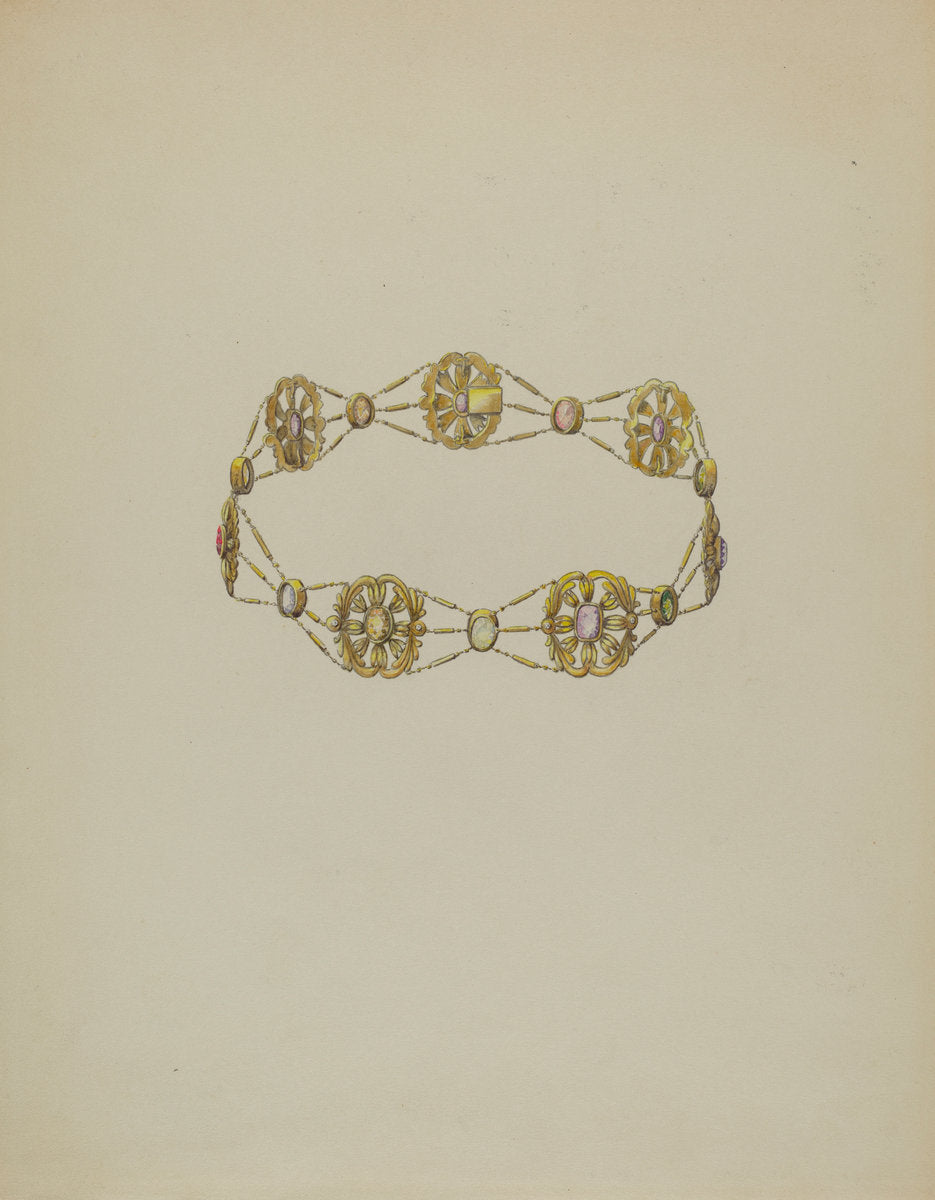 Necklace by Doris Beer (American, active c. 1935), 16X12"(A3)Poster Print