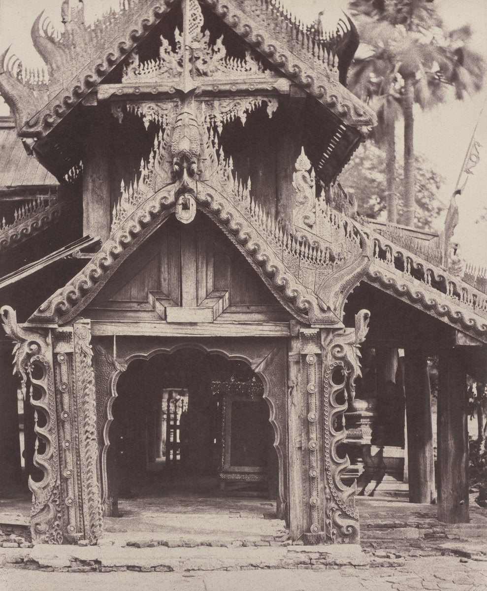 Pugahm Myo: Carved Doorway in Courtyard of Shwe Zeegong Pagoda by Linnaeus Tripe (British, 1822 - 1902), 16X12"(A3)Poster Print