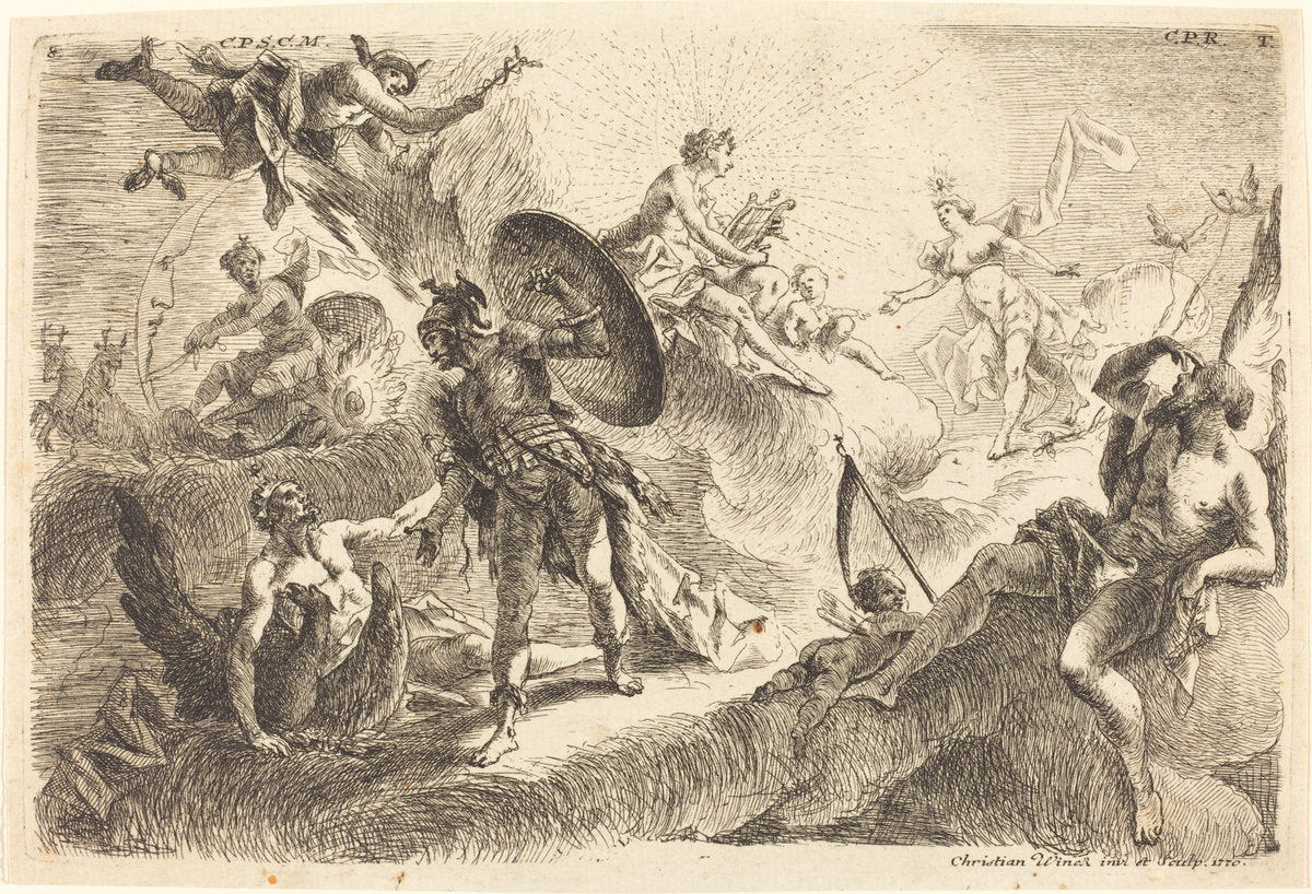 The Seven Planets by Thomas Christian Winck (German, 1738 - 1797), 16X12"(A3)Poster Print