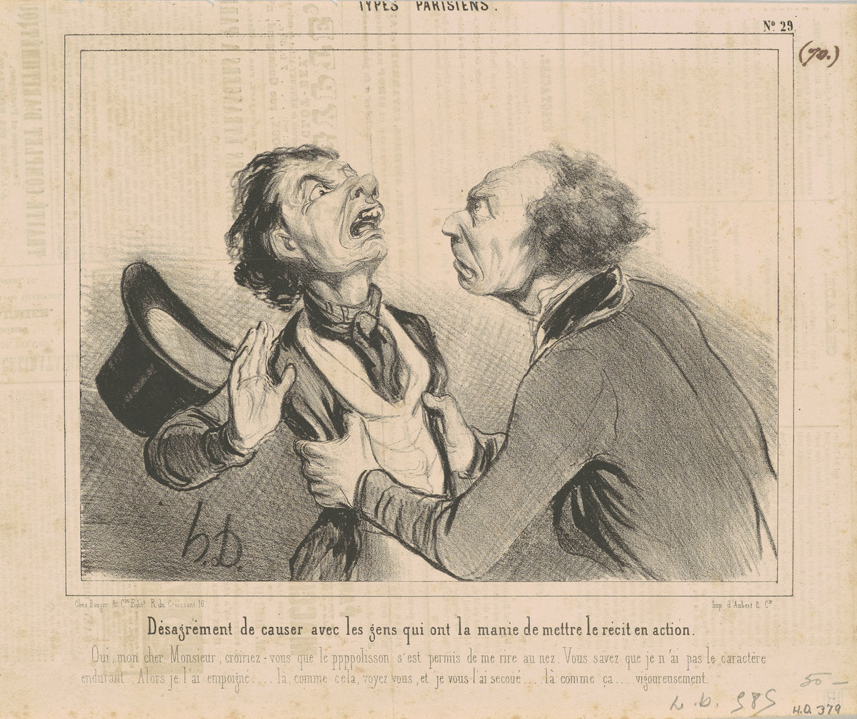 Désagrément de causer avec les gens... by Honoré Daumier (French, 1808 - 1879), 16X12"(A3)Poster Print