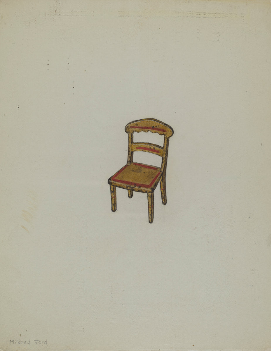 Toy Chair by Mildred Ford (American, active c. 1935), 16X12"(A3)Poster Print