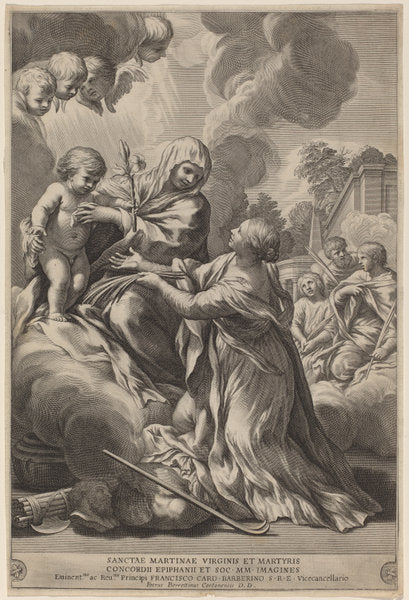 c. 1660 by after Pietro da Cortona (Virgin and Child with Martyrs), 16X12"(A3)Poster Print