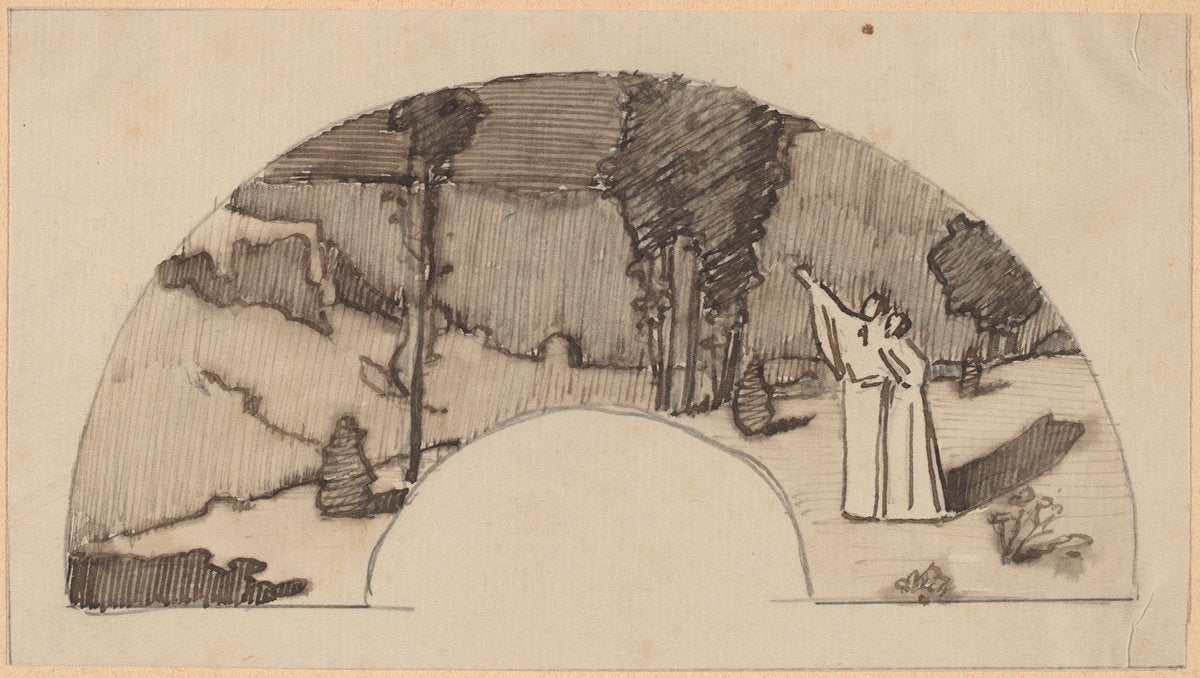 Study for an Archway by Charles Sprague Pearce (American, 1851 - 1914), 16X12"(A3)Poster Print
