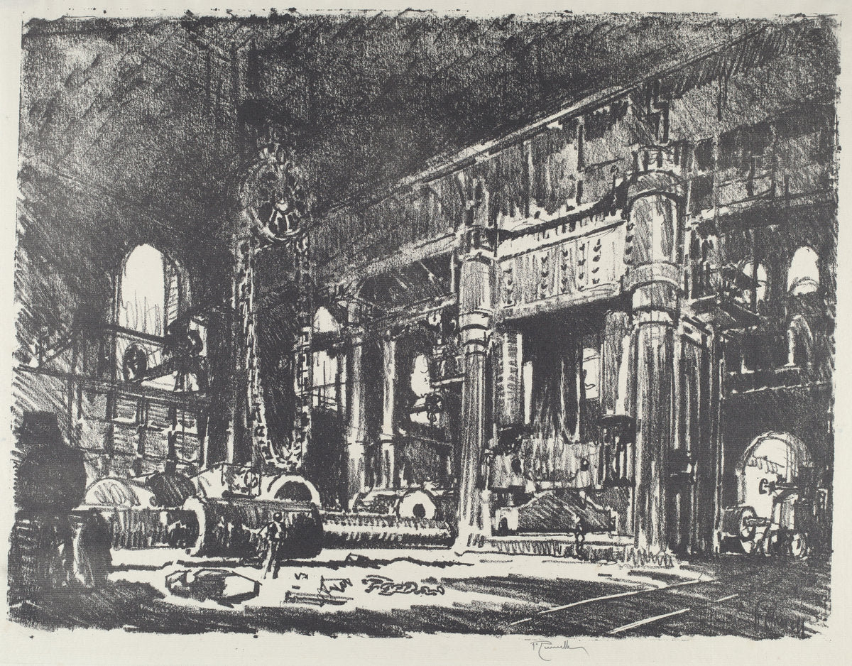 The Gun Forge by Joseph Pennell (American, 1857 - 1926), 16X12"(A3)Poster Print