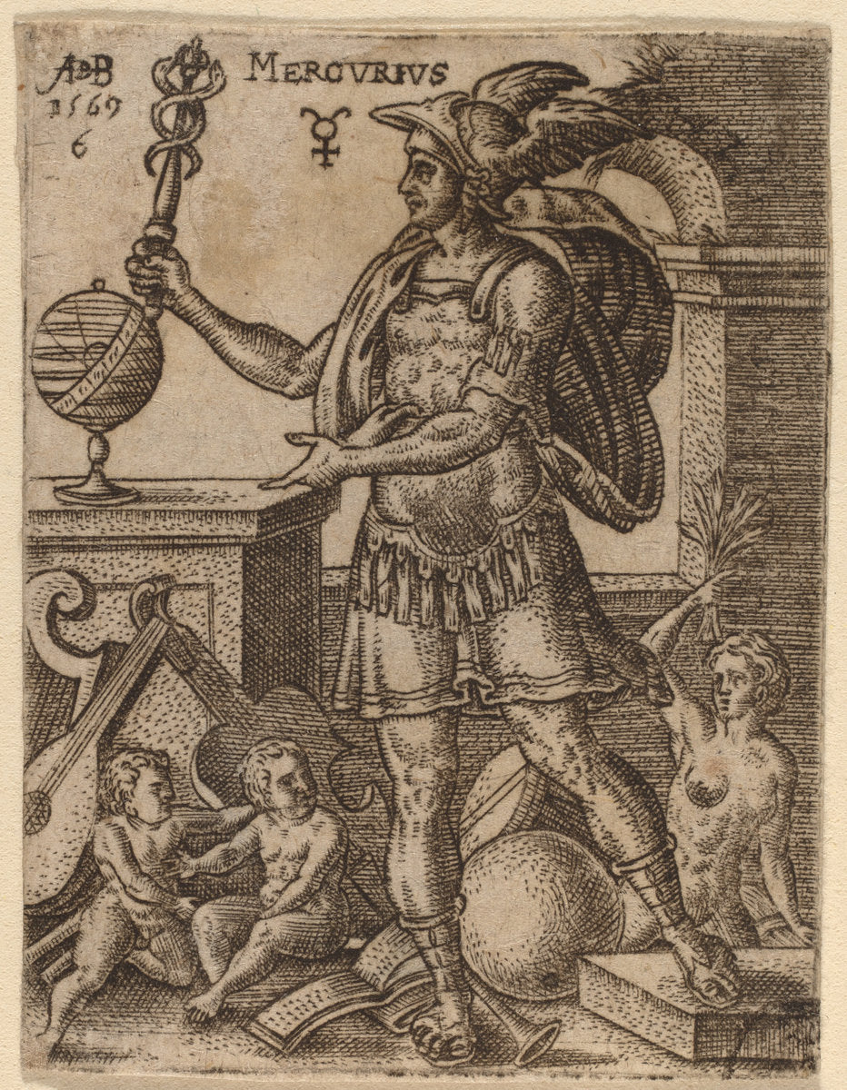 Mercury by Abraham de Bruyn (Flemish, 1540 - 1587), 16X12"(A3)Poster Print