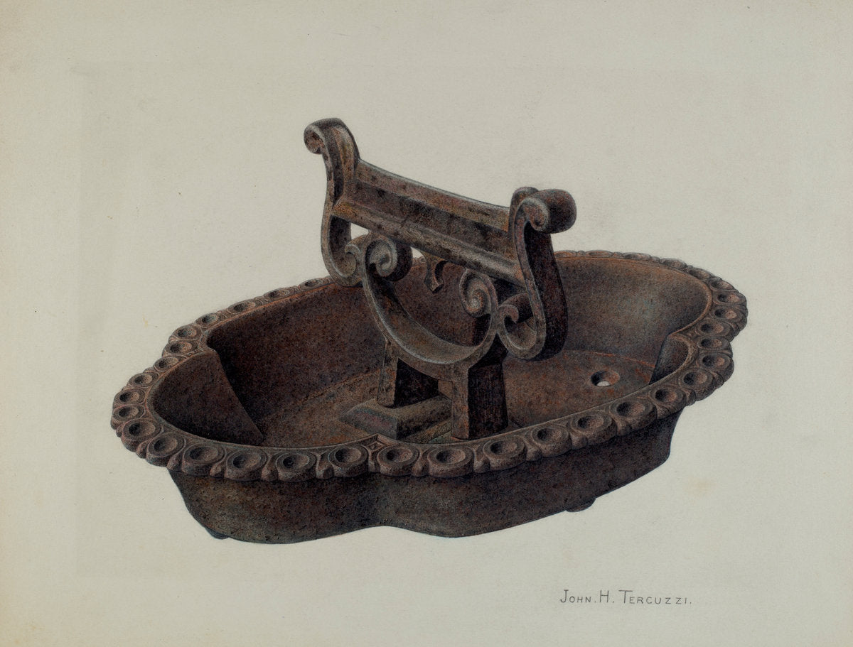 Foot Scraper and Tray by John H. Tercuzzi (American, active c. 1935), 16X12"(A3)Poster Print