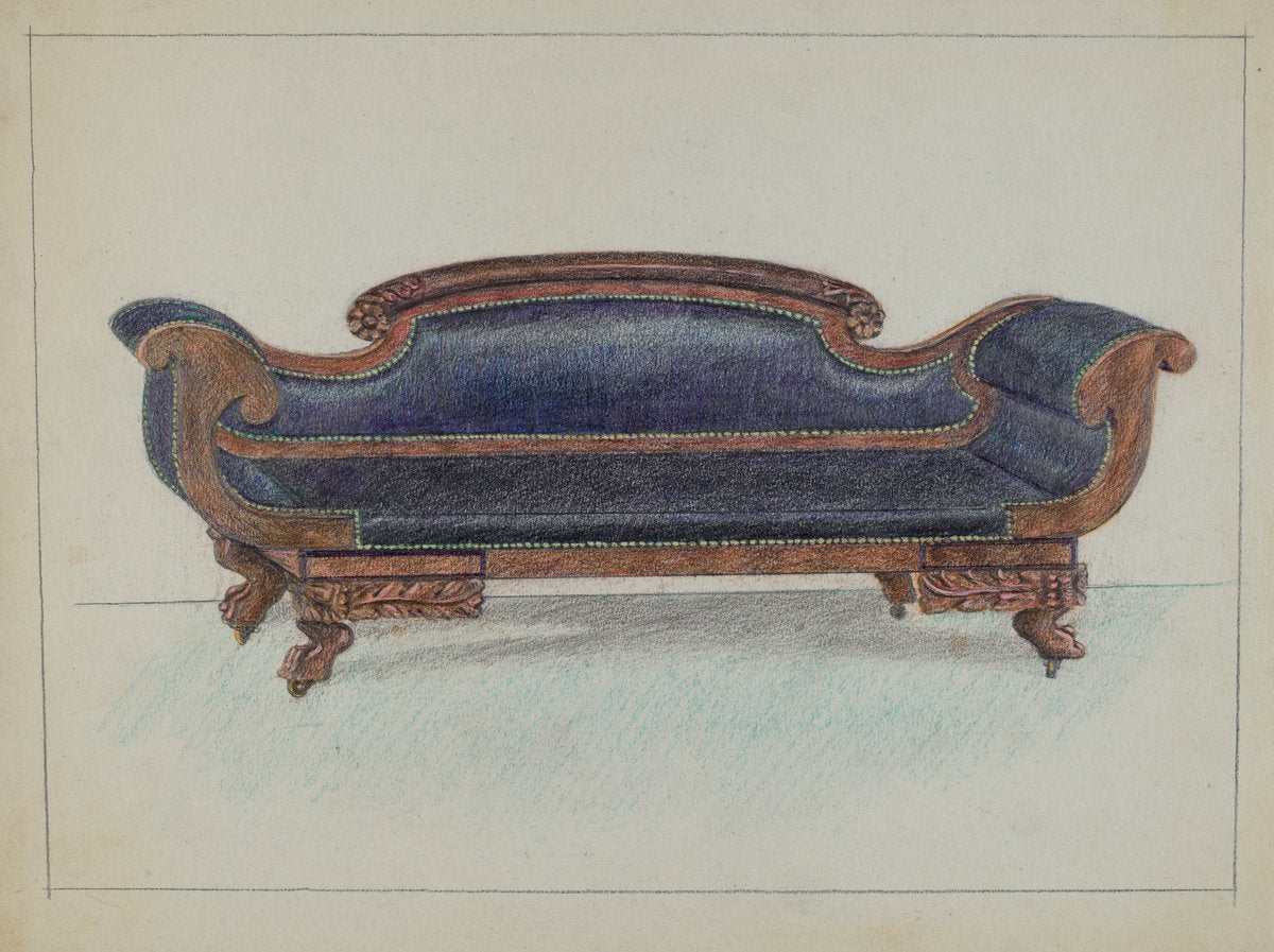 Sofa by Herman Bader (American, active c. 1935), 16X12"(A3)Poster Print