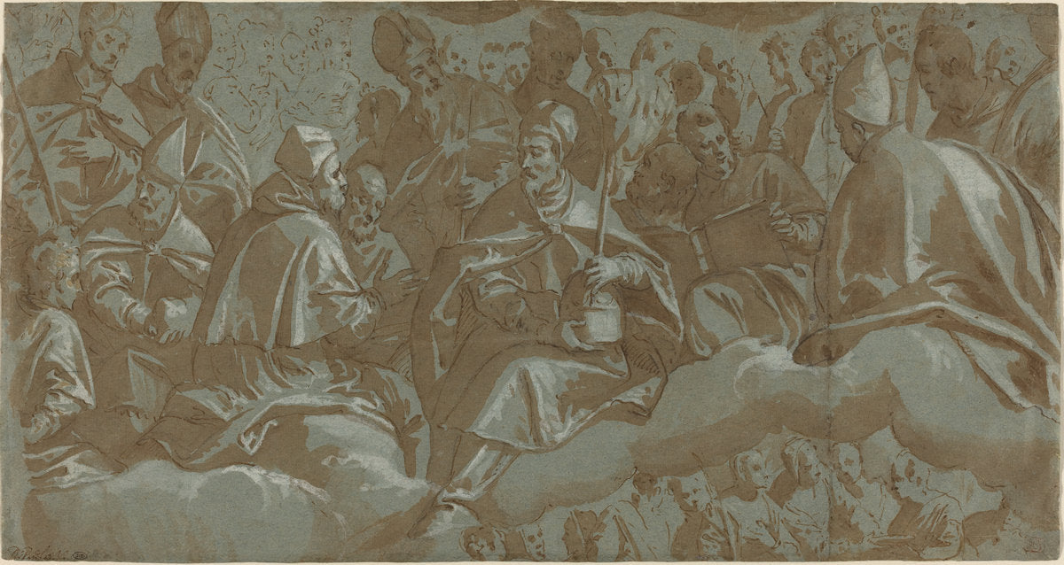 16th century by Italian 16th Century (Saints on Clouds), 16X12"(A3)Poster Print