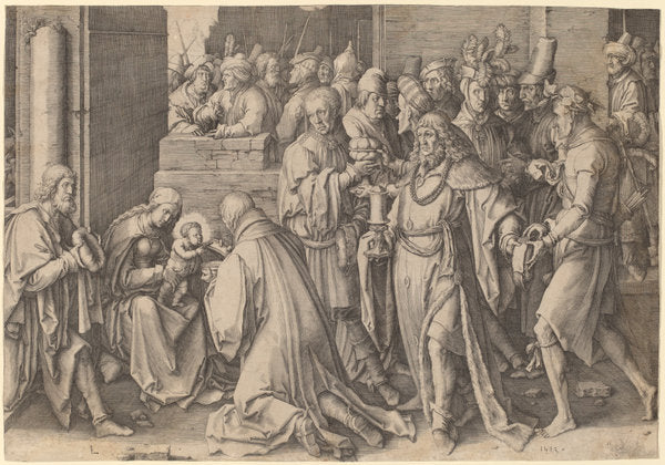 The Adoration of the Magi by Lucas van Leyden (Netherlandish, 1489/1494 - 1533), 16X12"(A3)Poster Print