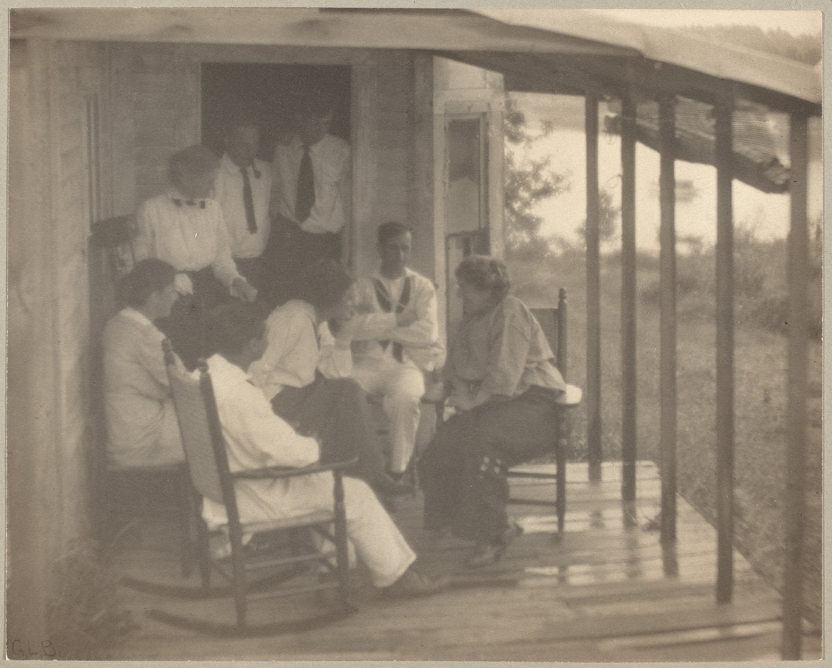 A Good Story by Gertrude L. Brown (American, c. 1870 - 1934), 16X12"(A3)Poster Print