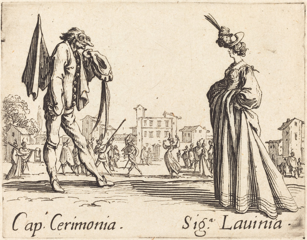 Cap. Cerimonia and Siga. Lavinia by Jacques Callot (French, 1592 - 1635), 16X12"(A3)Poster Print