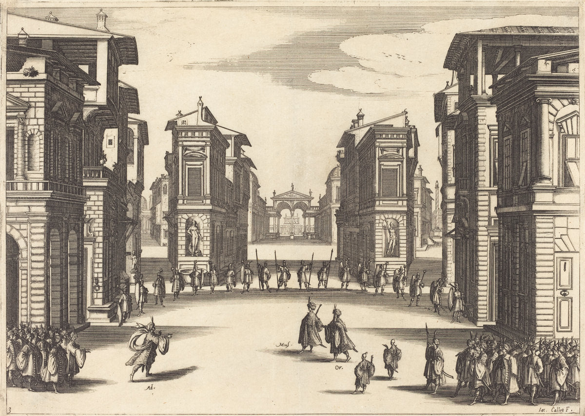 Solimano, Act III by Jacques Callot (French, 1592 - 1635), 16X12"(A3)Poster Print