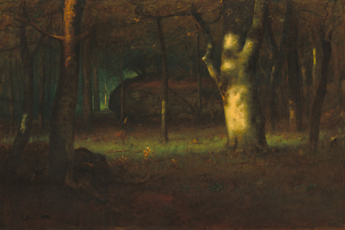 Sunset in the Woods by George Inness (American, 1825 - 1894), 16X12"(A3)Poster Print