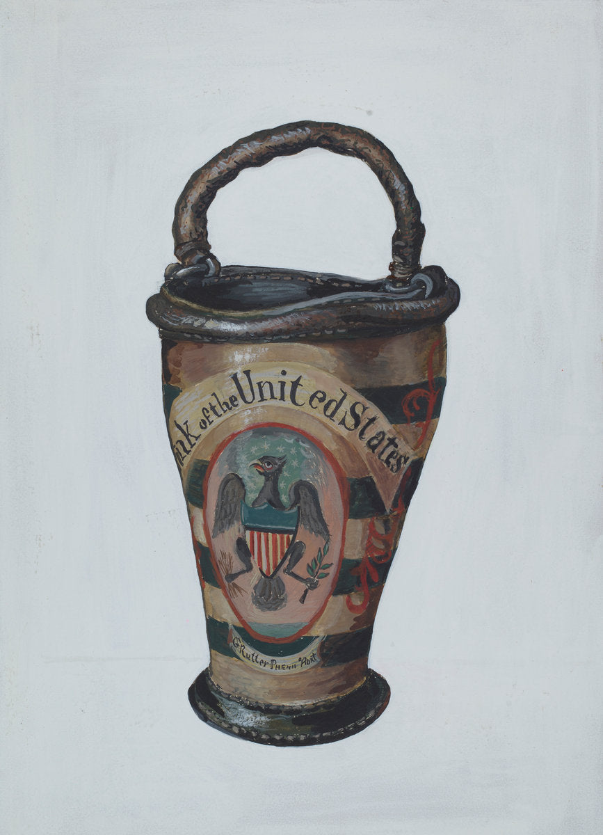 Fire Bucket by Stewart Wheeler (American, active c. 1935), 16X12"(A3)Poster Print