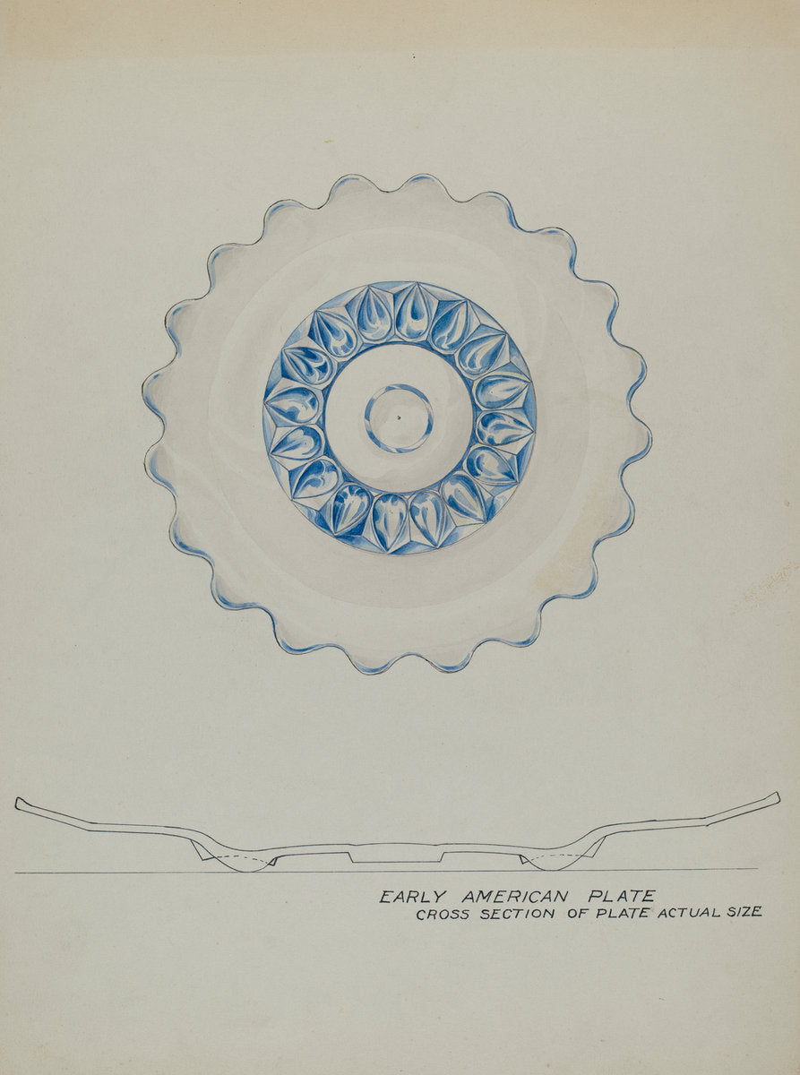 Glass Plate by Wellington Blewett (American, active c. 1935), 16X12"(A3)Poster Print