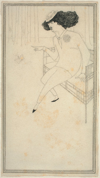 Caricature of J.M. Whistler by Aubrey Beardsley (British, 1872 - 1898), 16X12"(A3)Poster Print