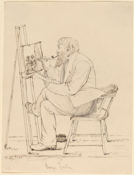Sketching - George Fuller by John Quincy Adams Ward (American, 1830 - 1910), 16X12"(A3)Poster Print