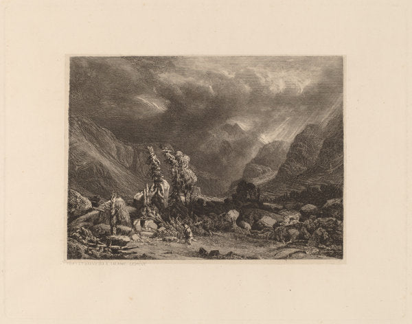 Storm in the Mountains by Alexandre Calame (Swiss, 1810 - 1864), 16X12"(A3)Poster Print