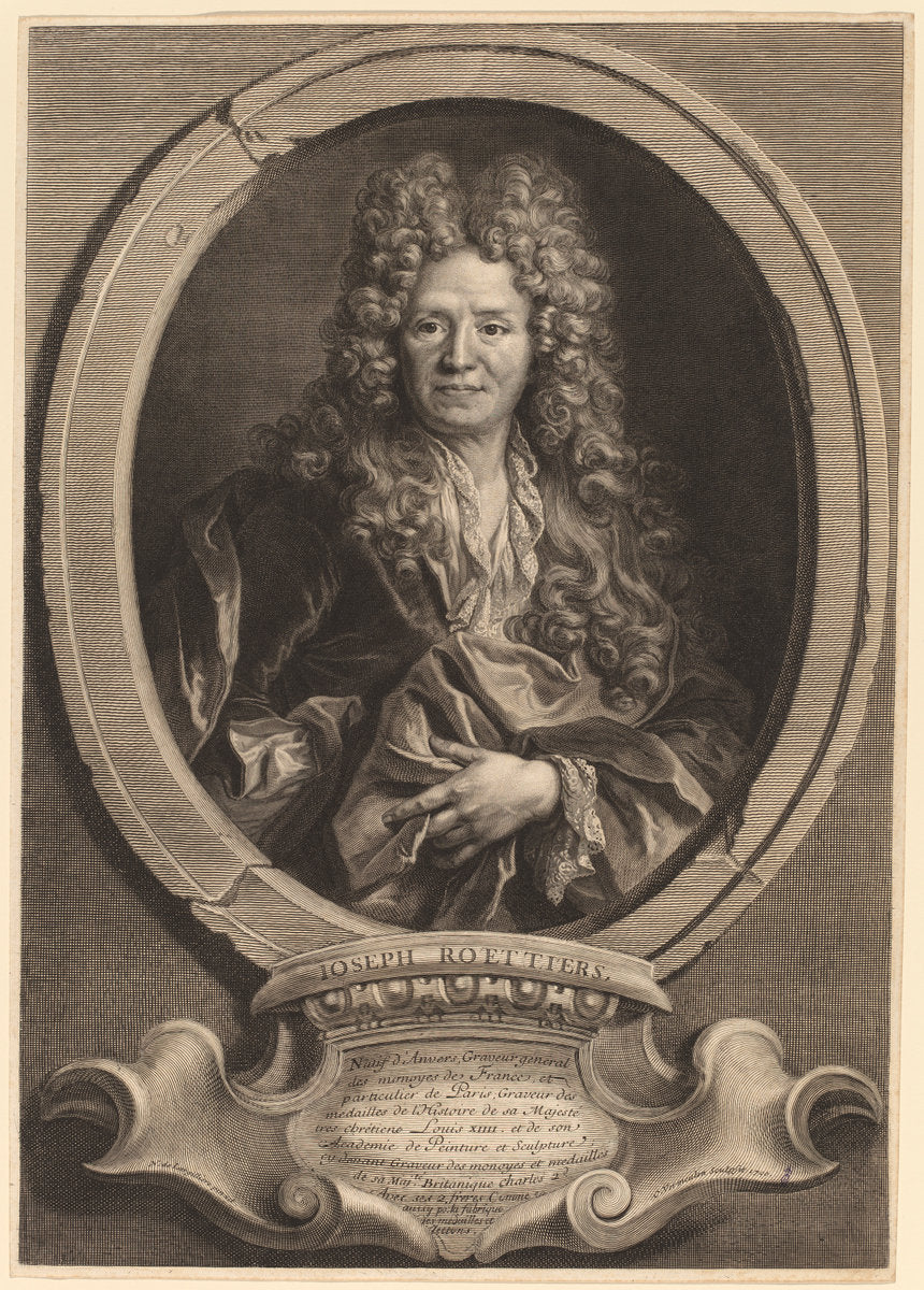 Joseph Roettiers by Cornelis Vermeulen after Nicolas de Largillierre (Flemish, 1644 - 1708/1709), 16X12"(A3)Poster Print