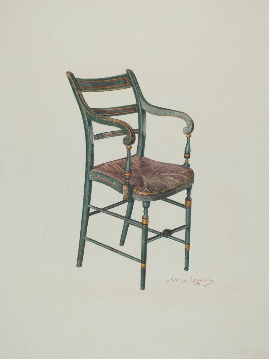 Dining Room Chair by Sarkis Erganian (American, active c. 1935), 16X12"(A3)Poster Print