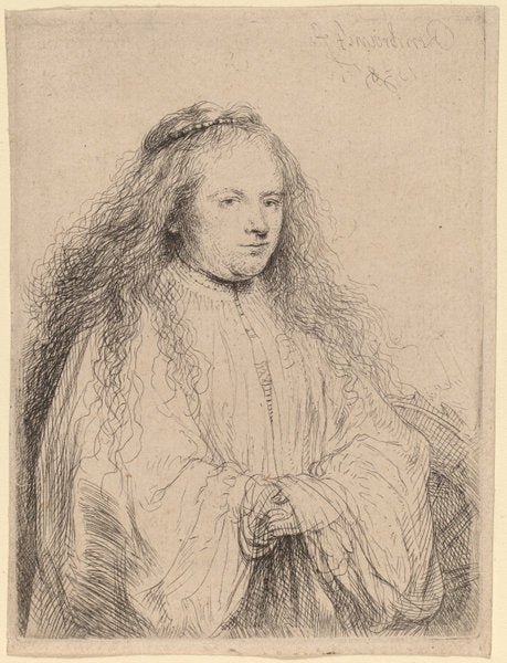 The Little Jewish Bride (Saskia as Saint Catherine) by Rembrandt van Rijn (Dutch, 1606 - 1669), 16X12"(A3)Poster Print