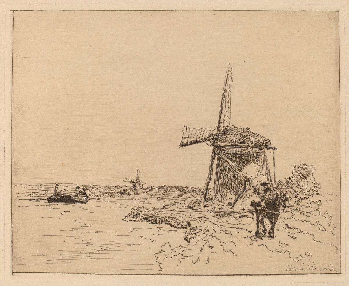 The Towpath (Le Chemin de Halage) by Johan Barthold Jongkind (Dutch, 1819 - 1891), 16X12"(A3)Poster Print
