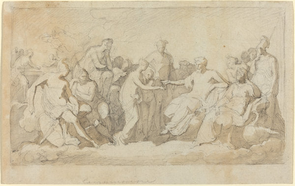 Psyche Received on Mount Olympus by Vincenzo Camuccini (Italian, 1771 - 1844), 16X12"(A3)Poster Print