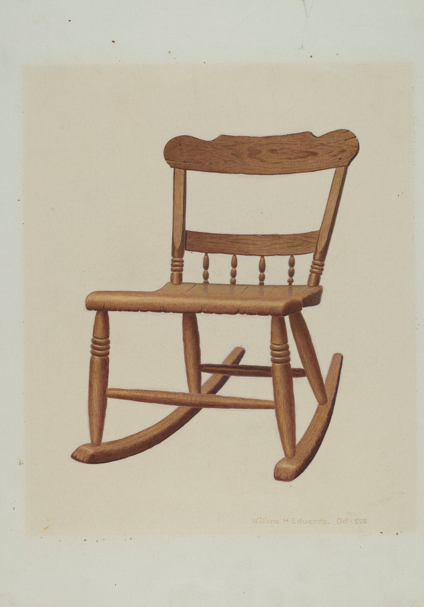 Child's Rocking Chair by William H. Edwards (American, active c. 1935), 16X12"(A3)Poster Print