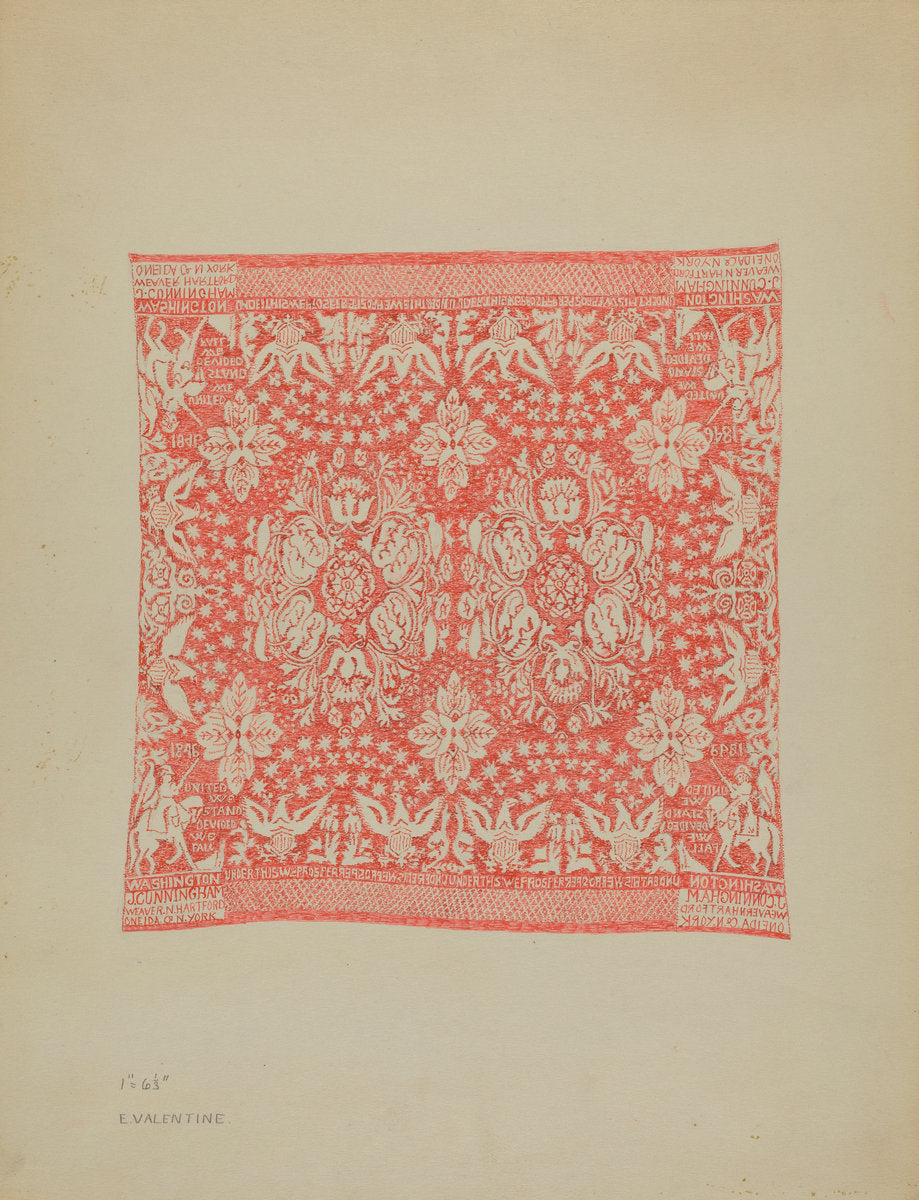 Tablecloth by Elizabeth Valentine (American, active c. 1935), 16X12"(A3)Poster Print