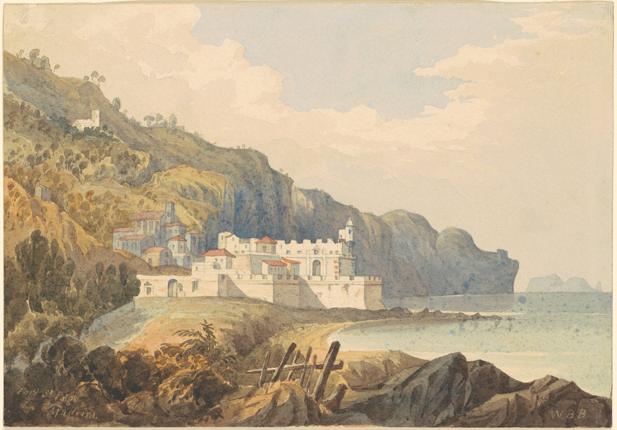 Fort St. lago, Madeira by William Brenton Boggs (American, 1809 - 1875), 16X12"(A3)Poster Print