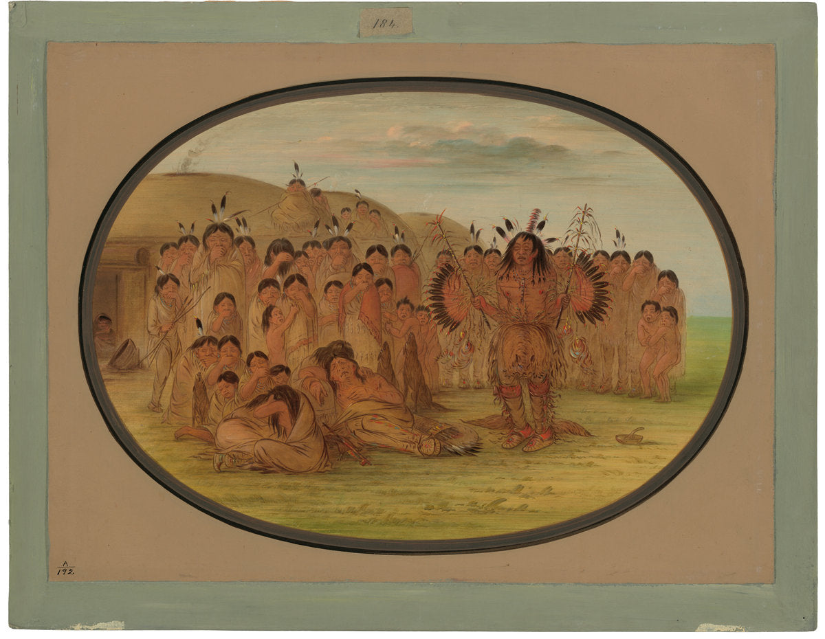 A Mandan Medicine Man by George Catlin (American, 1796 - 1872), 16X12"(A3)Poster Print