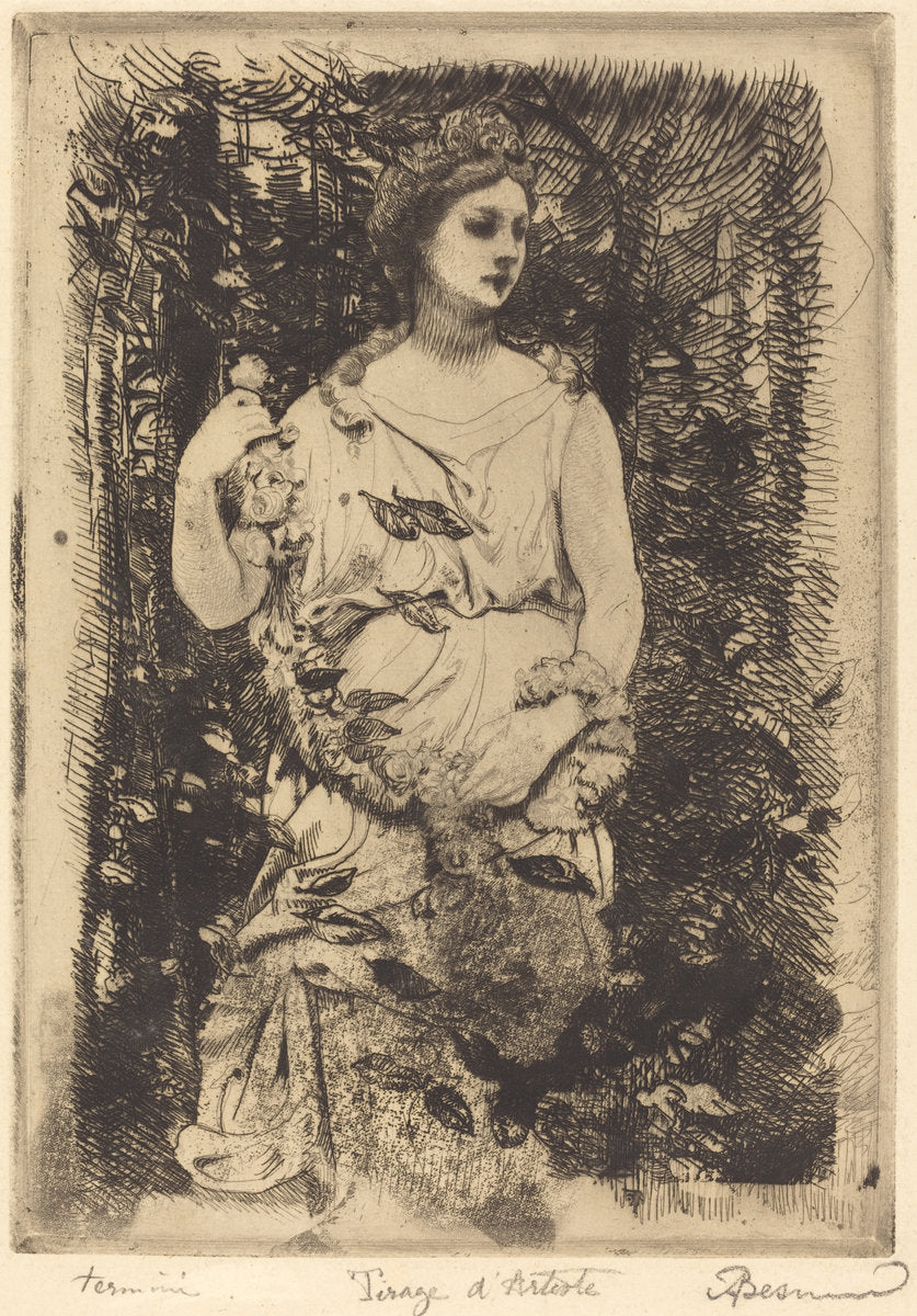 La Flore de le Gros by Albert Besnard (French, 1849 - 1934), 16X12"(A3)Poster Print