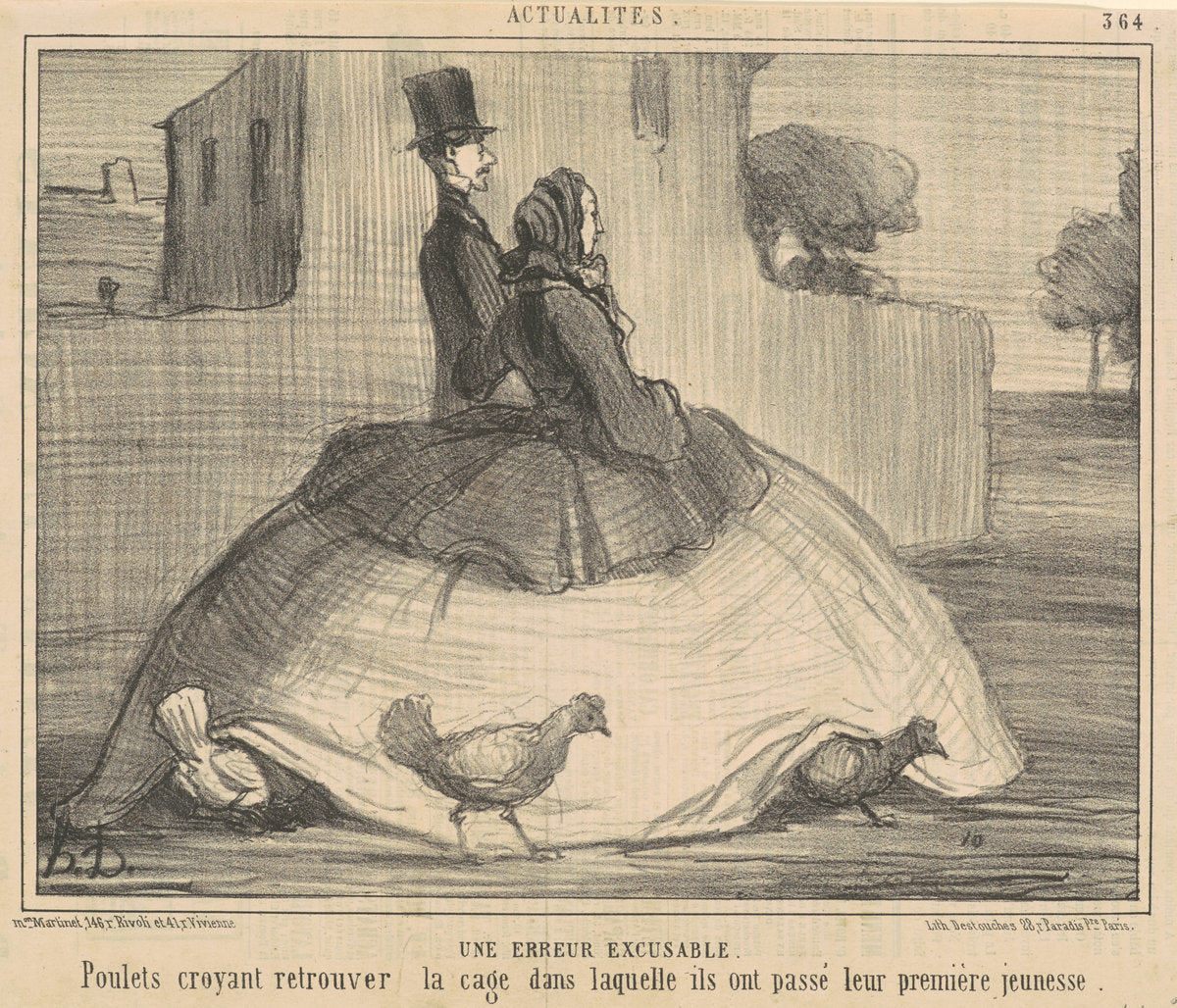 Une erreur excuable by Honoré Daumier (French, 1808 - 1879), 16X12"(A3)Poster Print