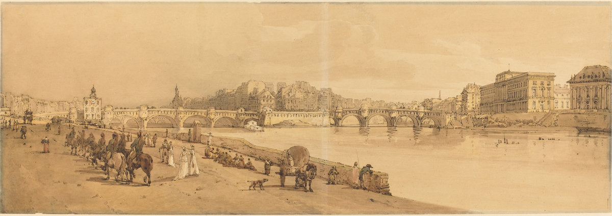 A View of the Pont Neuf, the Mint, etc.: pl.8 by Thomas Girtin (British, 1775 - 1802), 16X12"(A3)Poster Print