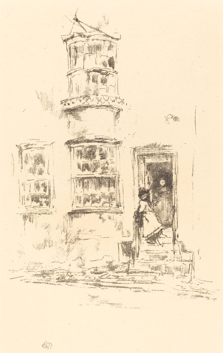 The Little Steps, Lyme Regis by James McNeill Whistler (American, 1834 - 1903), 16X12"(A3)Poster Print