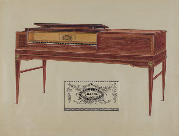 Piano by Florence Choate (American, active c. 1935), 16X12"(A3)Poster Print
