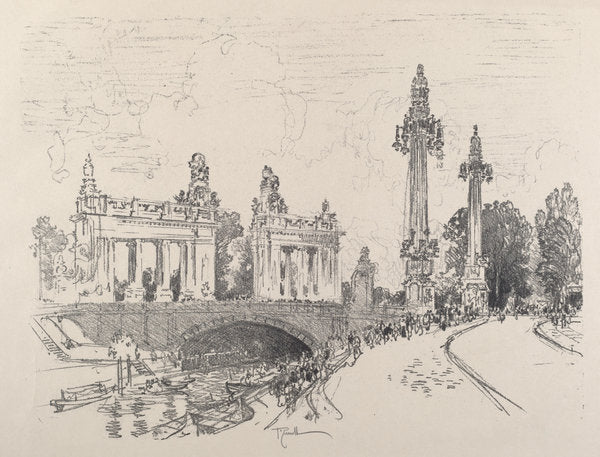 Bridge at Charlottenburg by Joseph Pennell (American, 1857 - 1926), 16X12"(A3)Poster Print