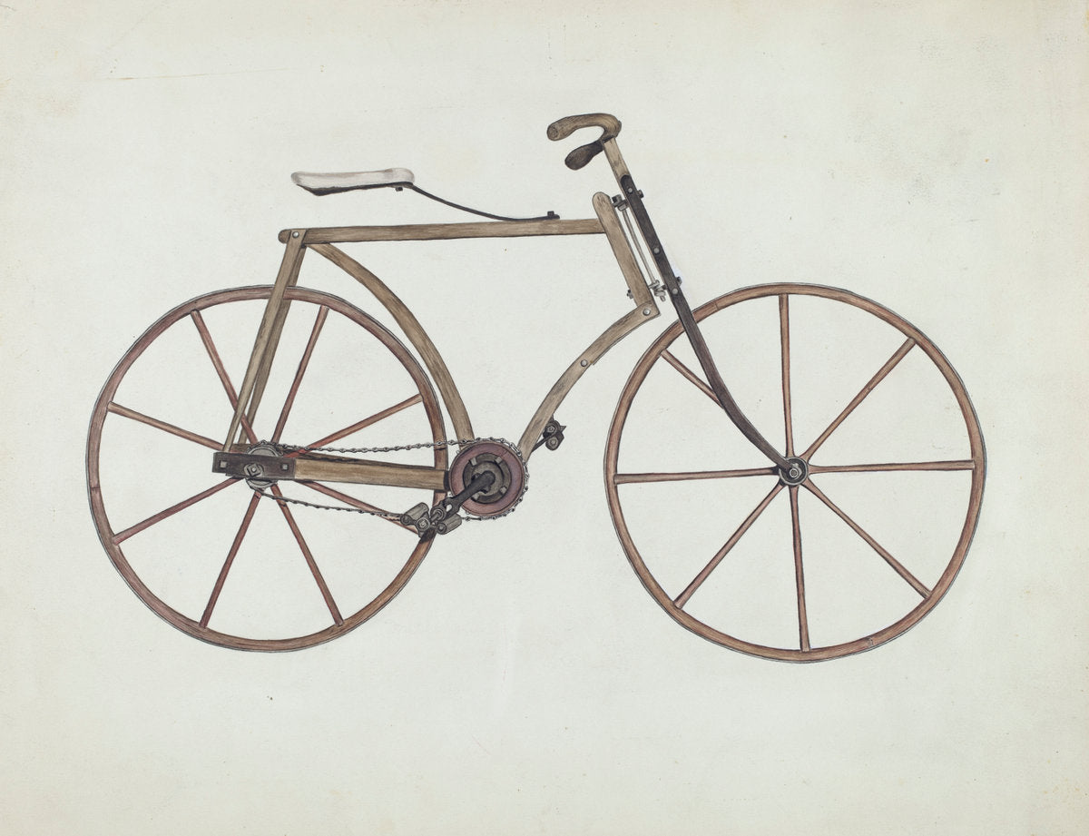Bicycle by Marjorie Lee (American, active c. 1935), 16X12"(A3)Poster Print