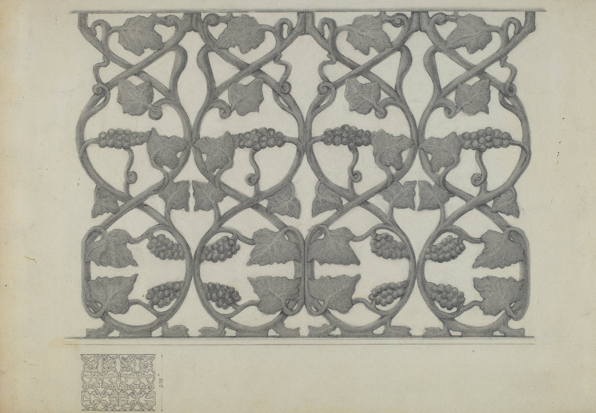 Iron Railing by Samuel Fineman (American, active c. 1935), 16X12"(A3)Poster Print