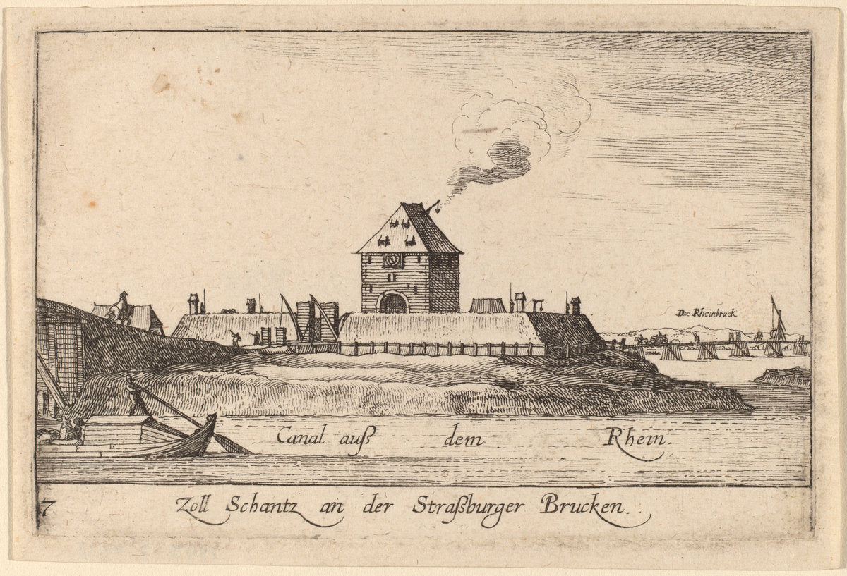 Strasbourg: The Toll House by Wenceslaus Hollar (Bohemian, 1607 - 1677), 16X12"(A3)Poster Print