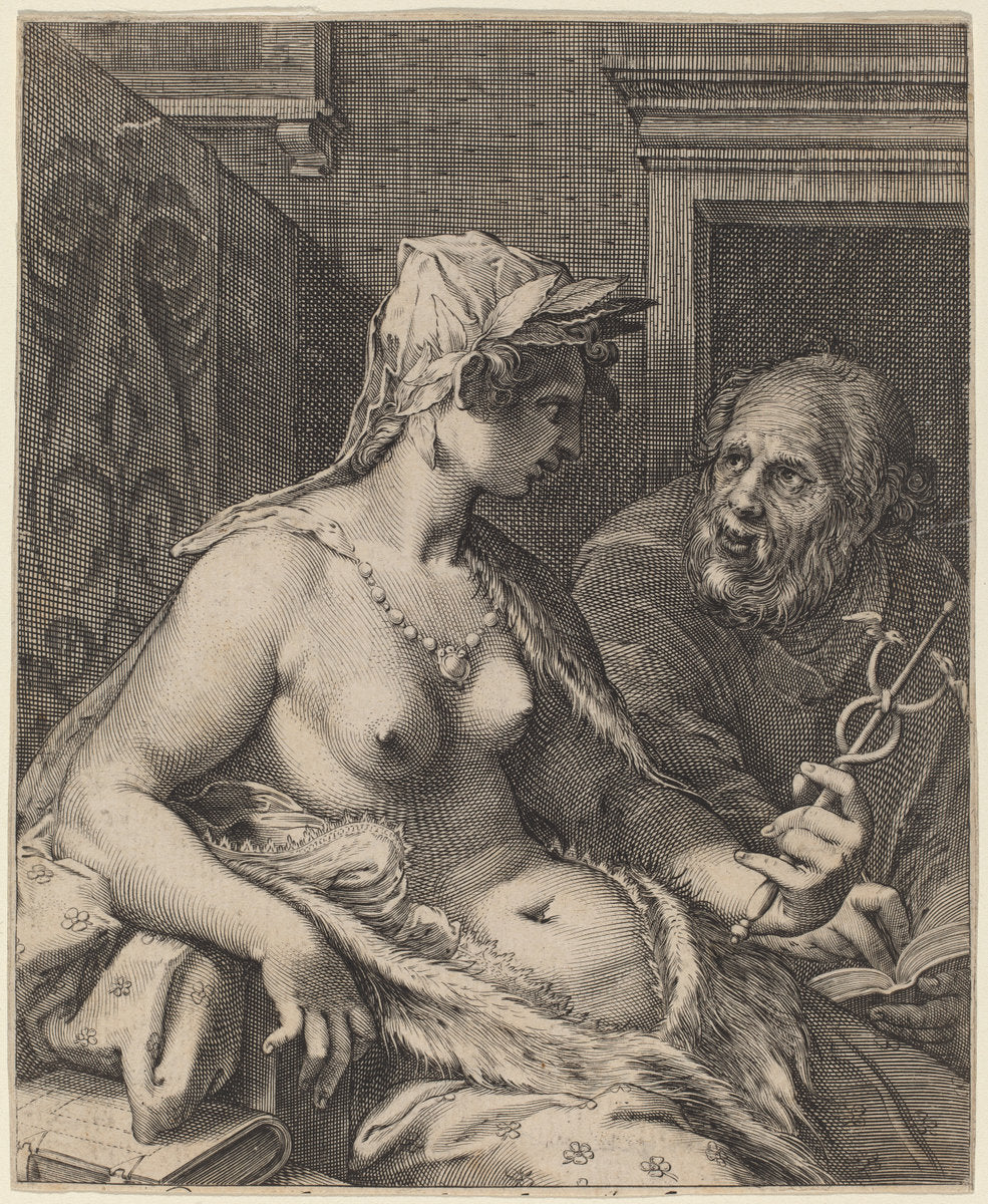 Poetry by Cornelis Jacobsz Drebbel after Hendrik Goltzius (Dutch, 1572 - 1633), 16X12"(A3)Poster Print
