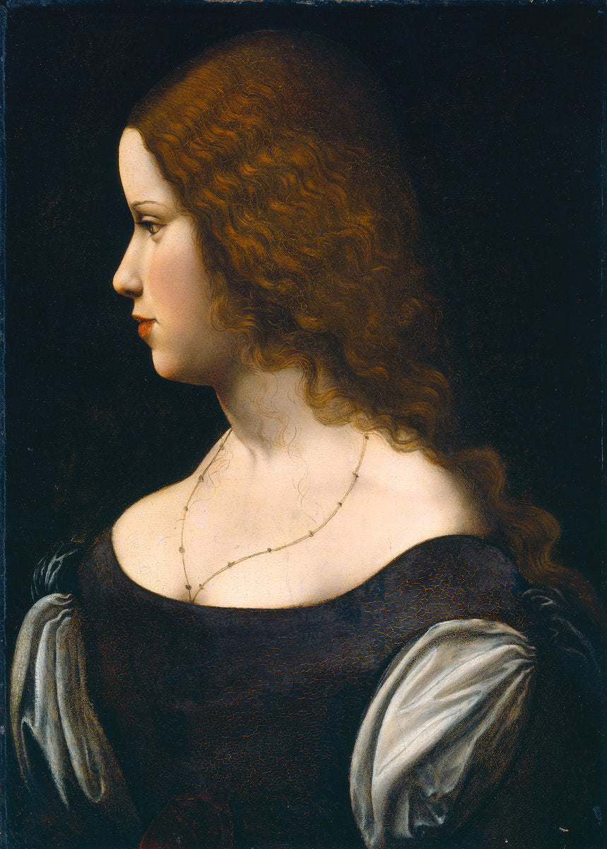 c. 1500 by Follower of Leonardo da Vinci (Portrait of a Young Lady), 16X12"(A3)Poster Print