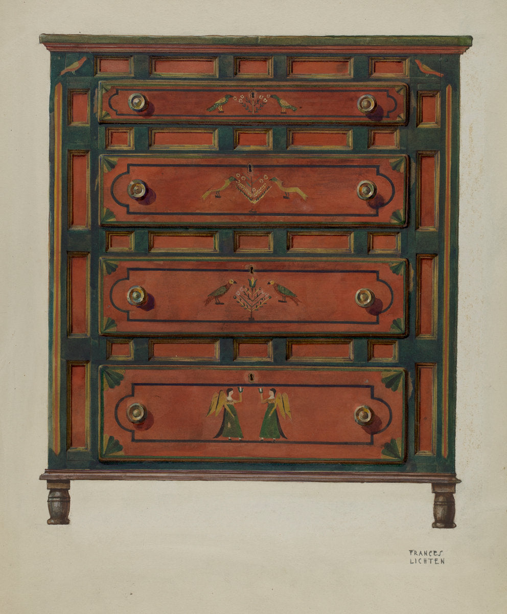 Chest of Drawers by Frances Lichten (American, active c. 1935), 16X12"(A3)Poster Print