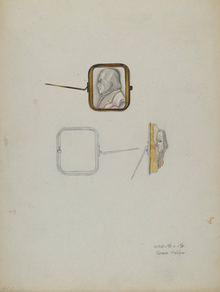 Cameo Brooch by Grace Halpin (American, active c. 1935), 16X12"(A3)Poster Print